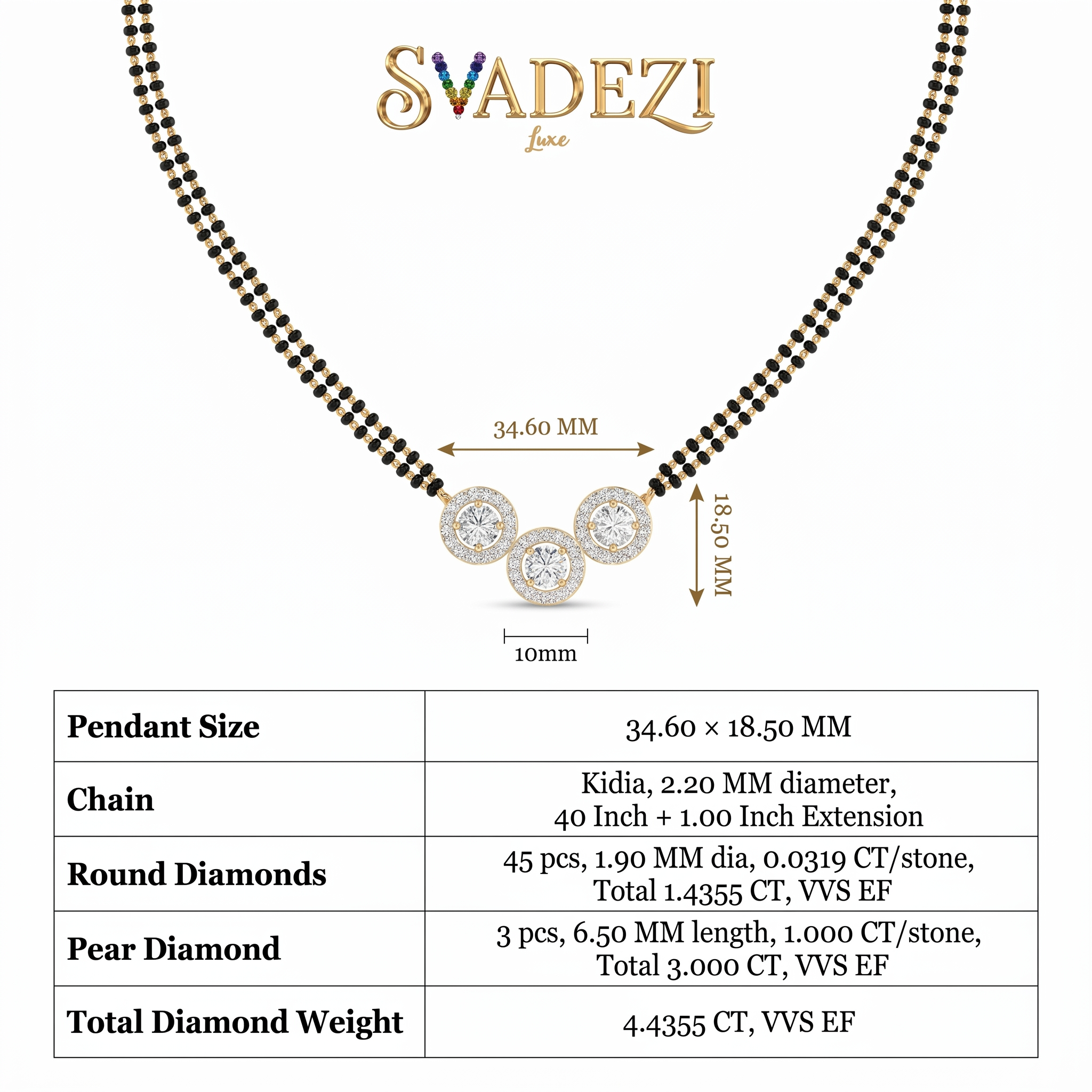 Sovereign Symphony Diamond Mangalsutra by SVADEZI
