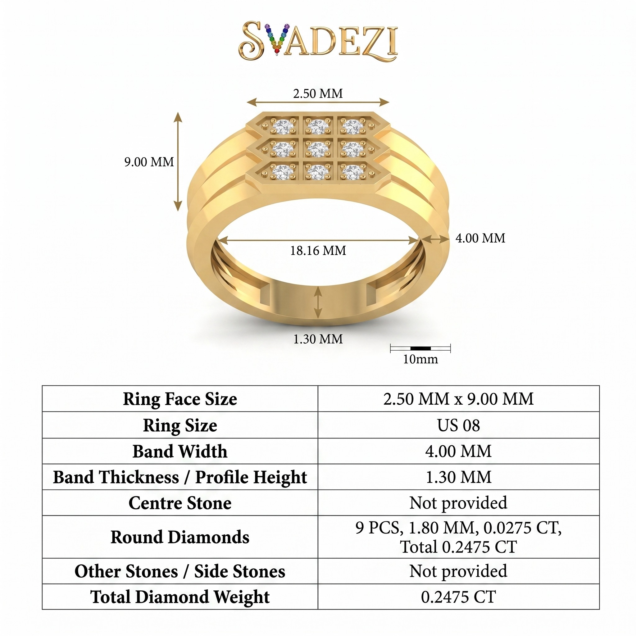 Sovereign Whisper Men's Diamond Ring by SVADEZI
