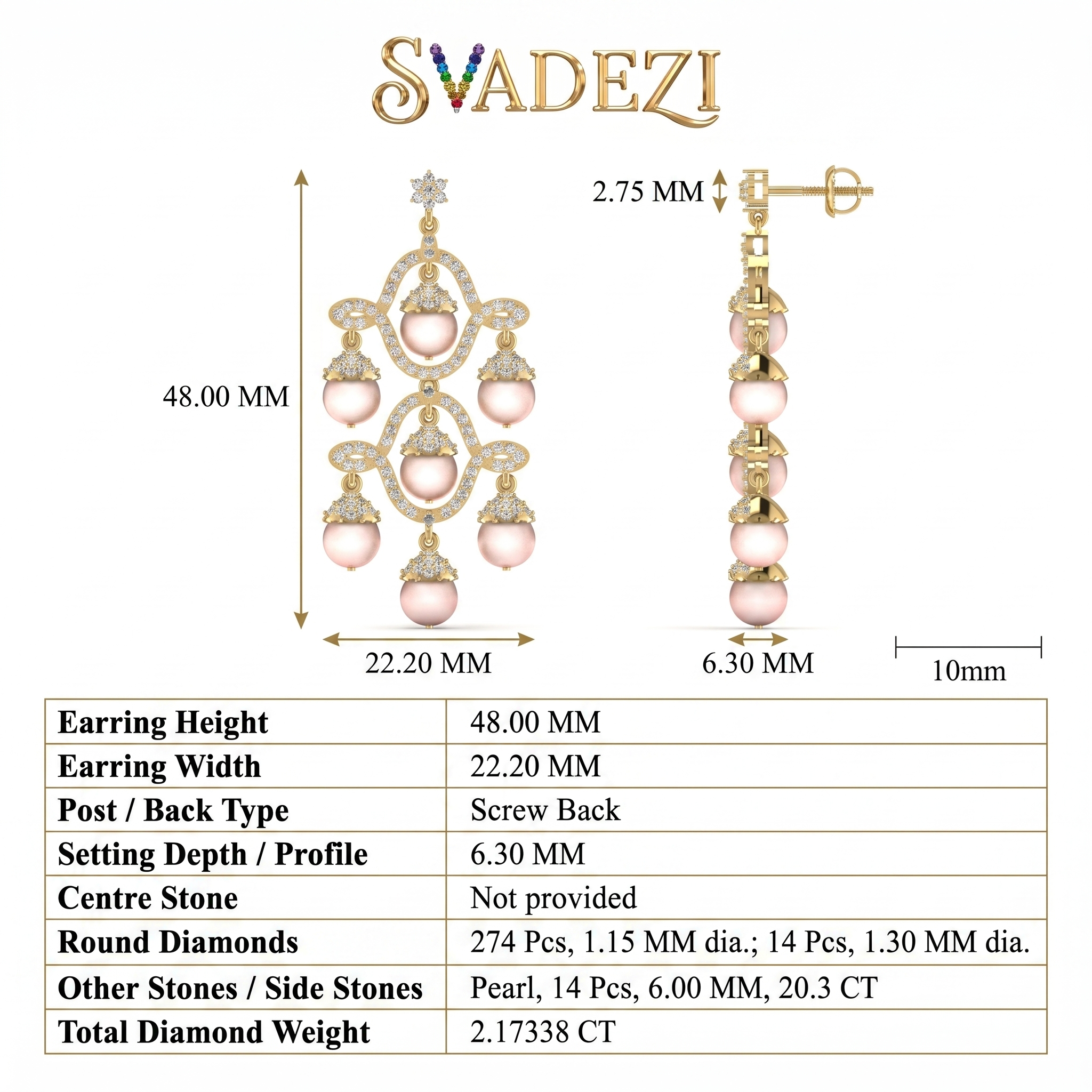 Sacred Brilliance Diamond Earrings by SVADEZI