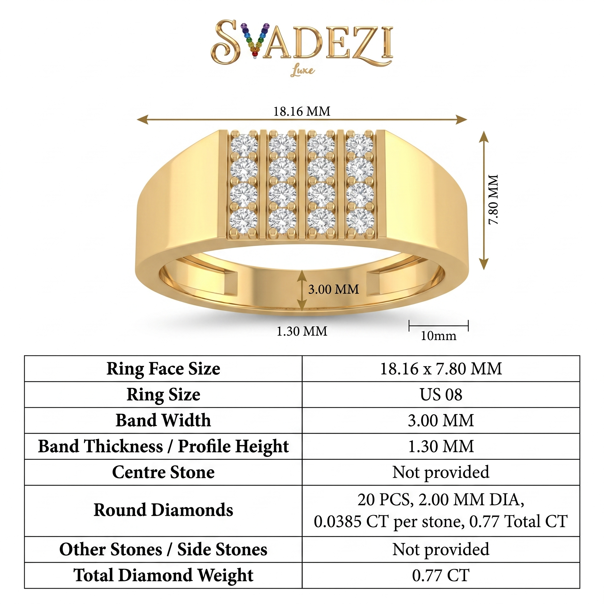 Regal Allure Men's Diamond Ring by SVADEZI