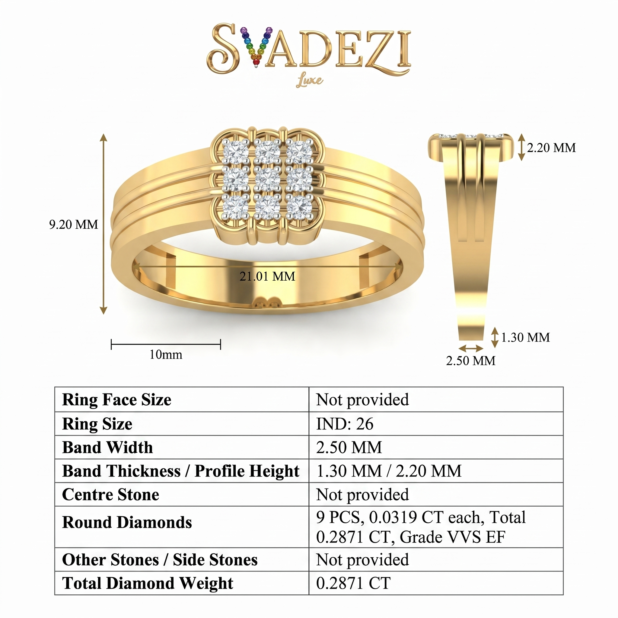 Resplendent Melody Men's Diamond Ring by SVADEZI