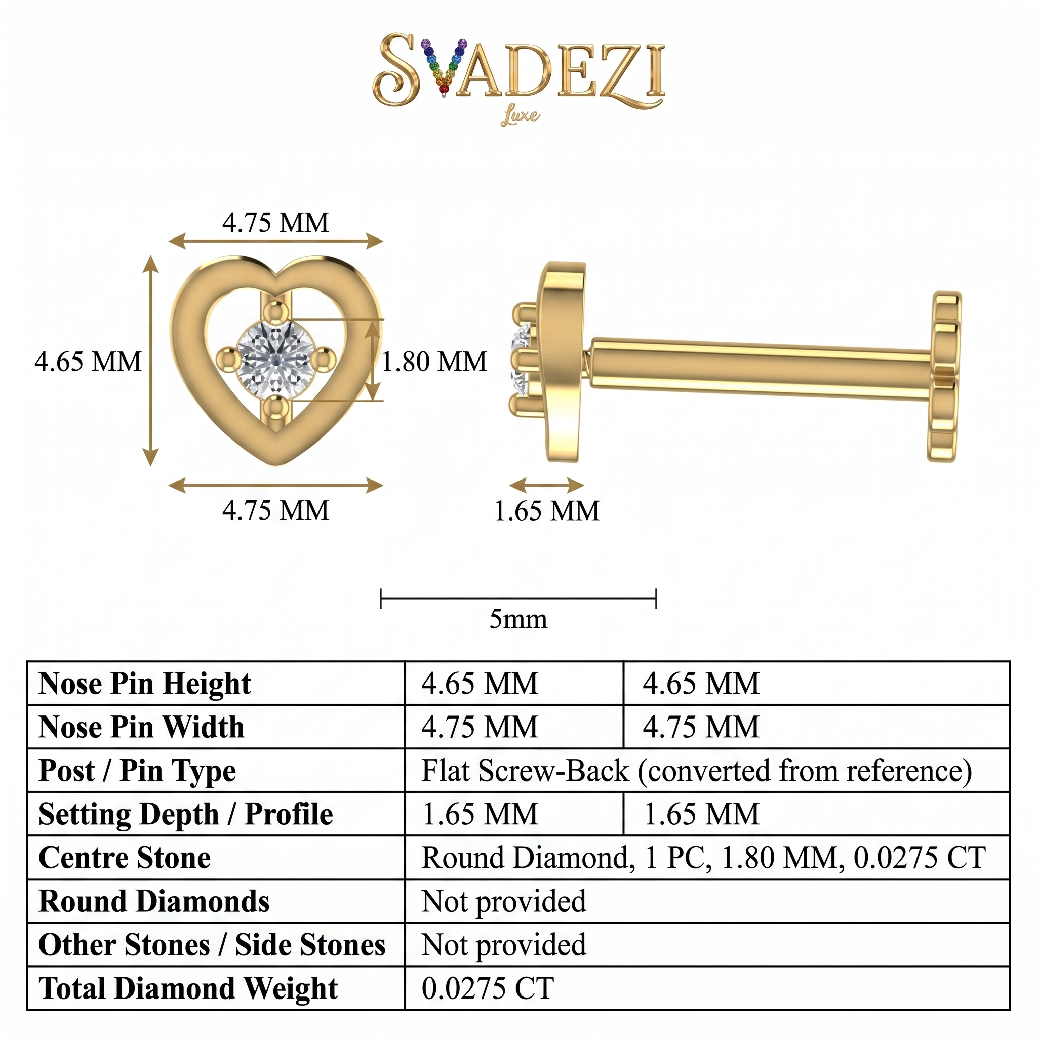 Mystic Heritage Diamond Nose Pin by SVADEZI