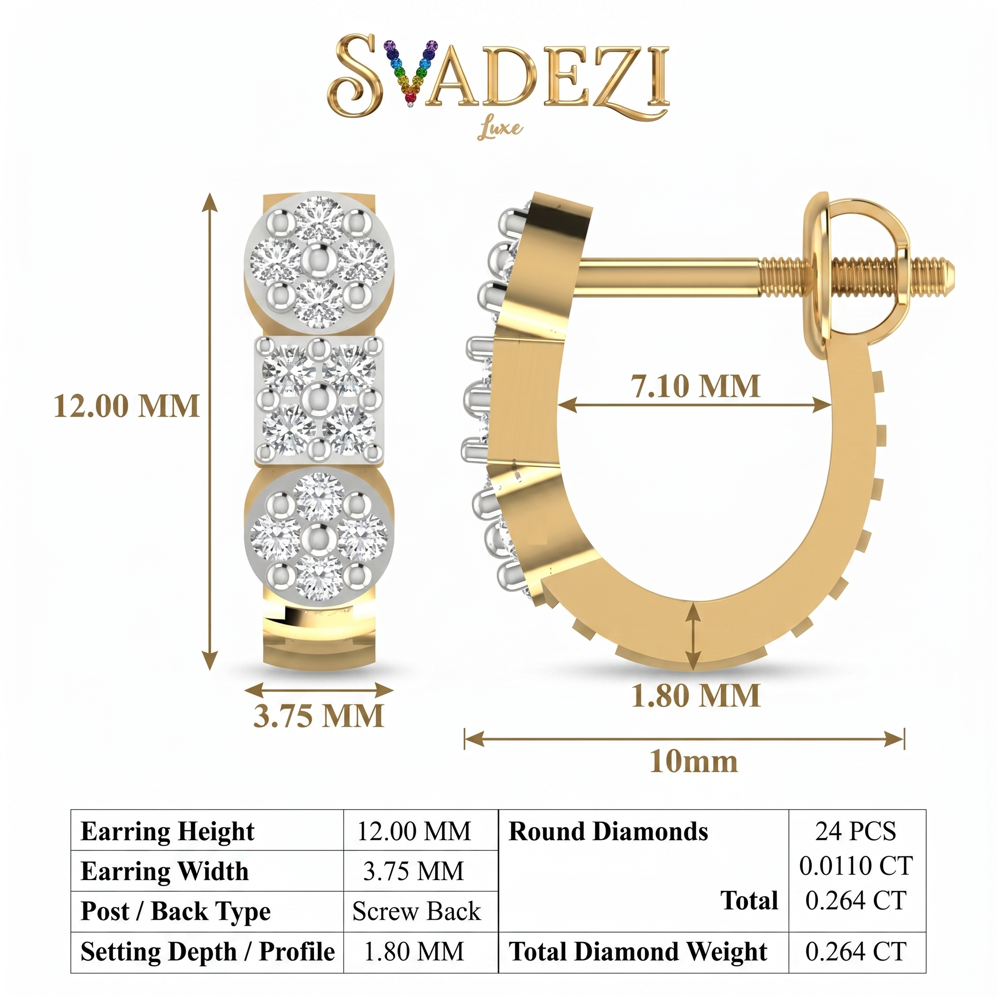 Tender Beauty Diamond Earrings by SVADEZI