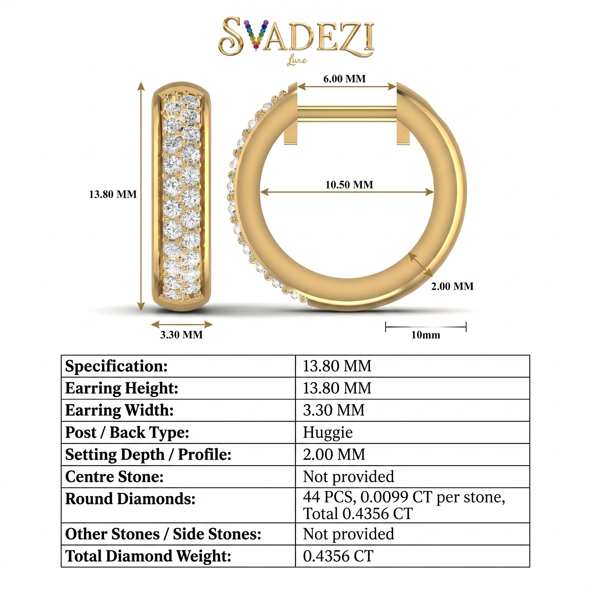 Gilded Petal Diamond Earrings by SVADEZI