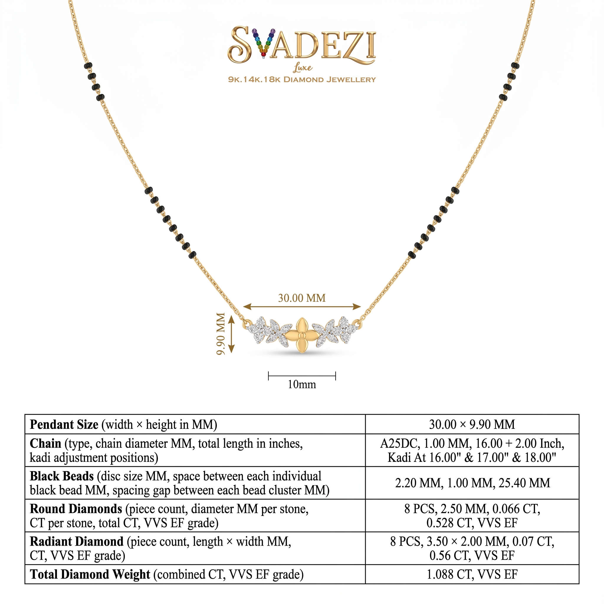 Ornate Embrace Diamond Mangalsutra by SVADEZI