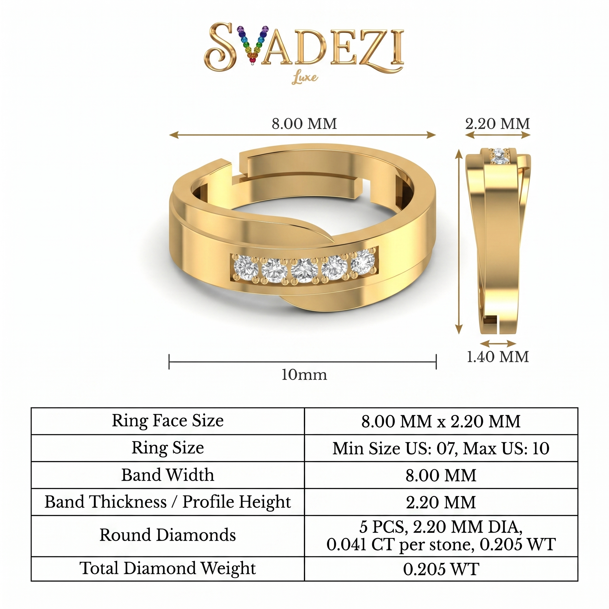 Radiant Embrace Men's Diamond Ring by SVADEZI