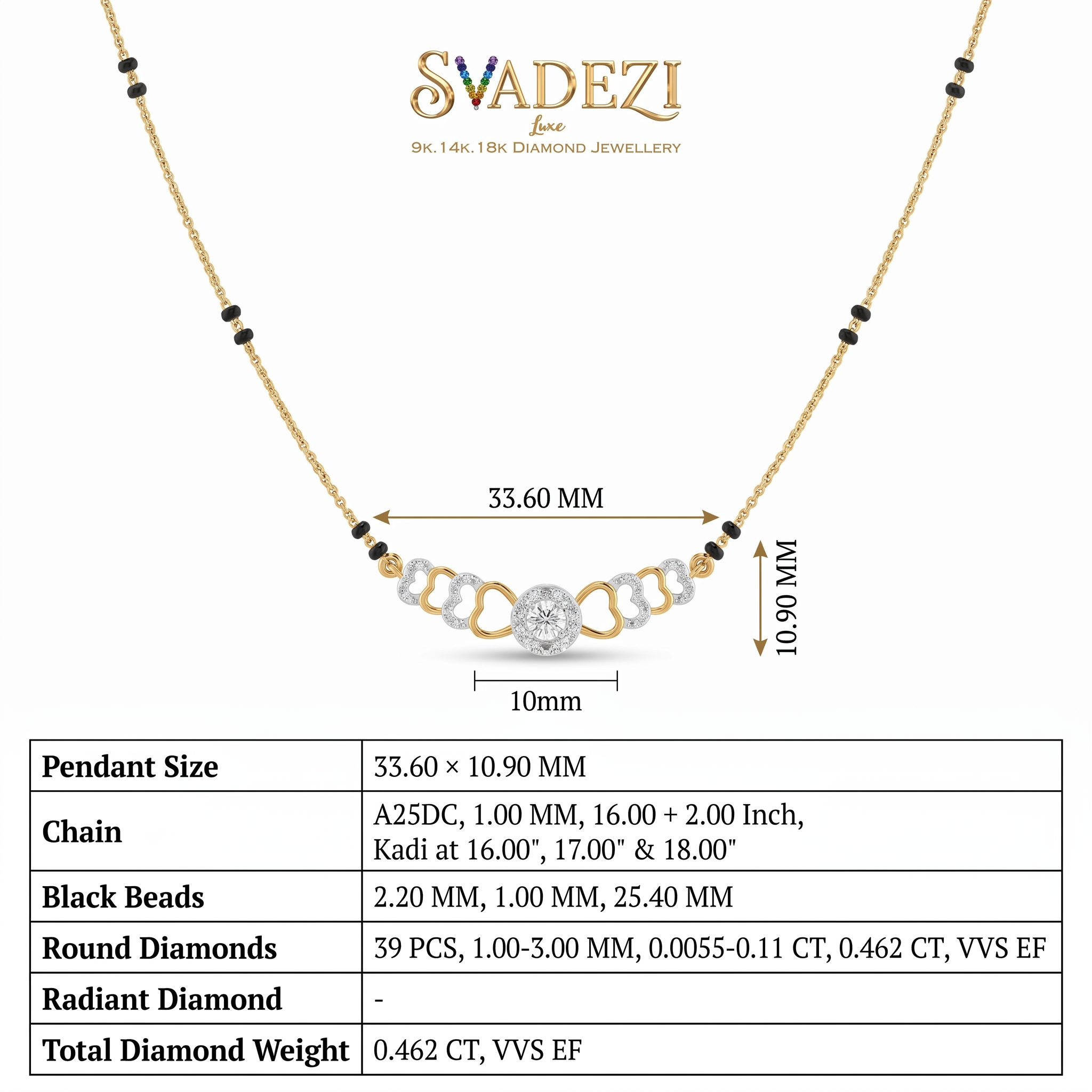 Lustrous Whisper Diamond Mangalsutra by SVADEZI