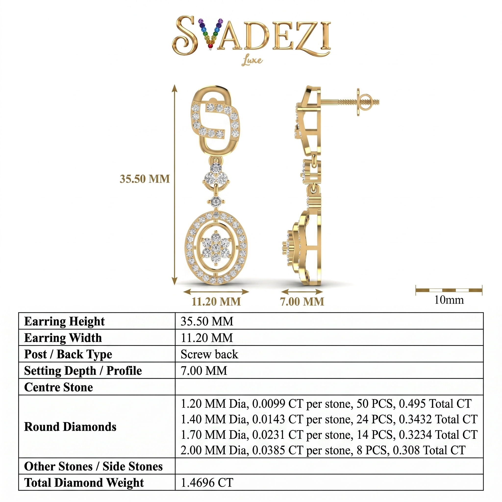 Regal Charm Diamond Earrings by SVADEZI