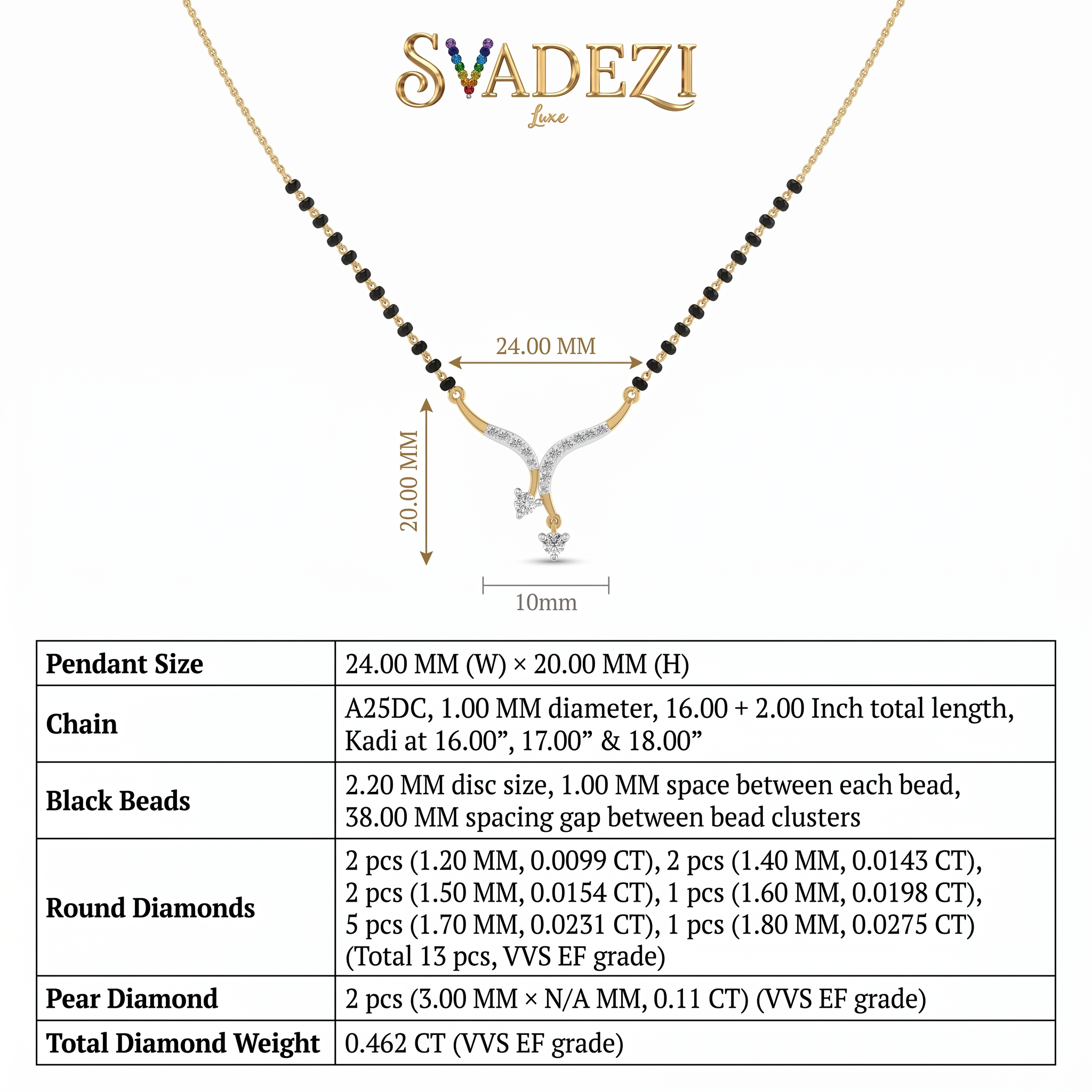 Majestic Elegance Diamond Mangalsutra by SVADEZI