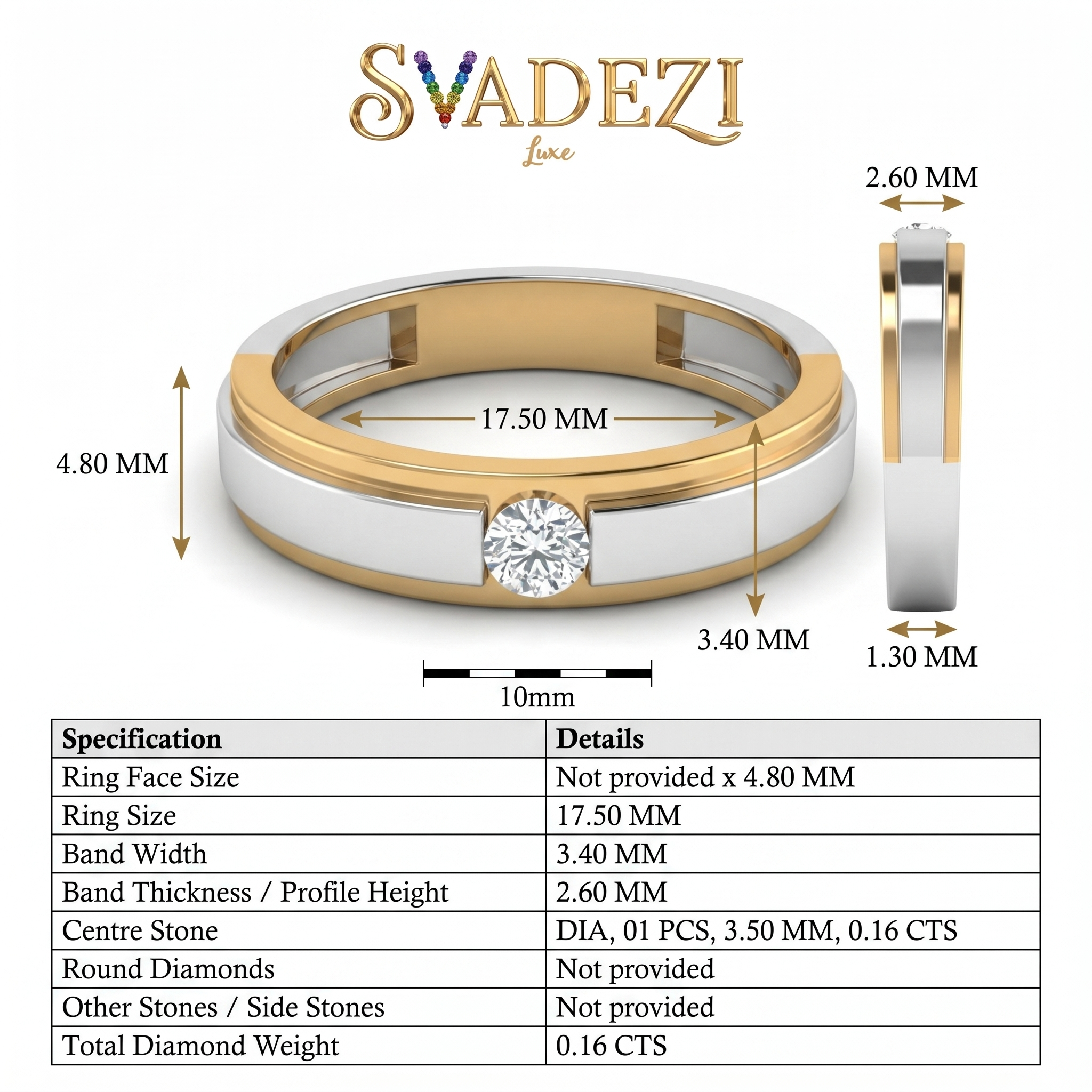 Glistening Embrace Men's Diamond Ring by SVADEZI