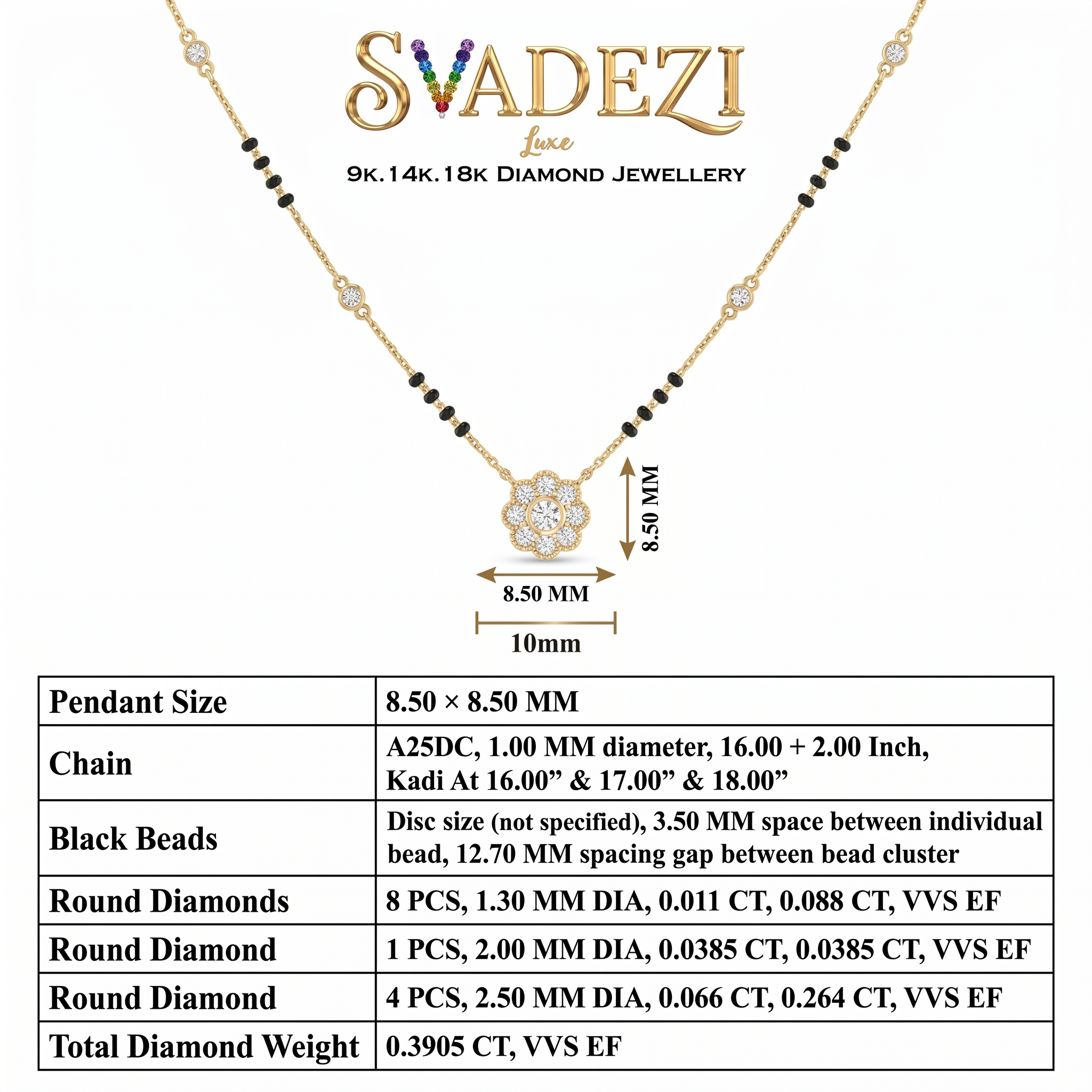 Crowned Brilliance Diamond Mangalsutra by SVADEZI
