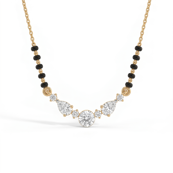 Sublime Embrace Diamond Mangalsutra by SVADEZI - yellow