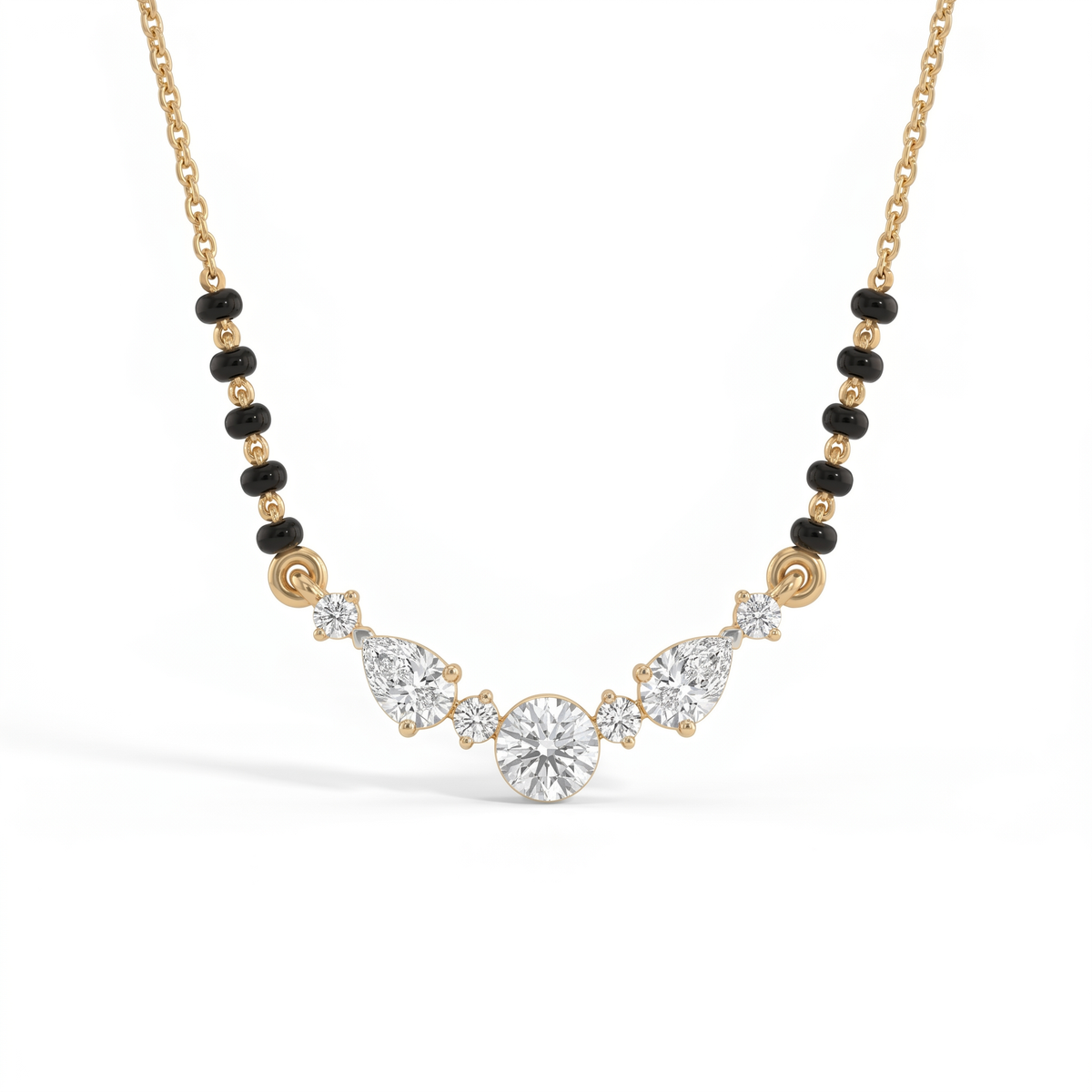 Sublime Embrace Diamond Mangalsutra by SVADEZI - yellow