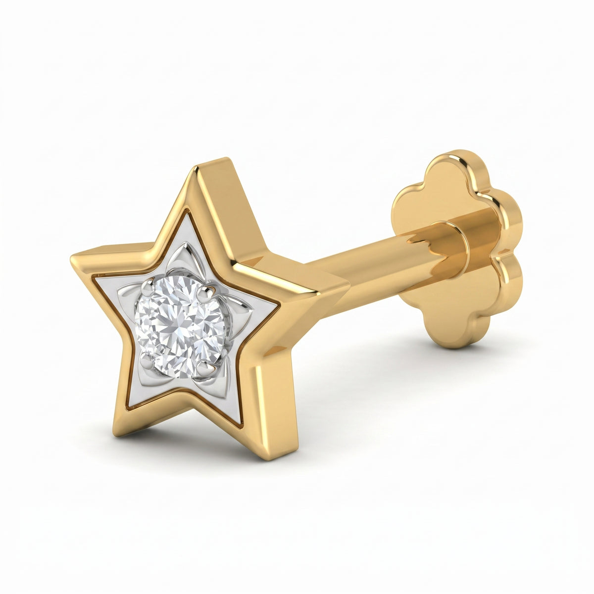 Celestial Mystique Diamond Nose Pin by SVADEZI - yellow