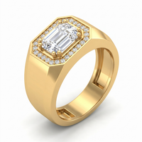 Velvet Harmony Men's Diamond Ring by SVADEZI - yellow