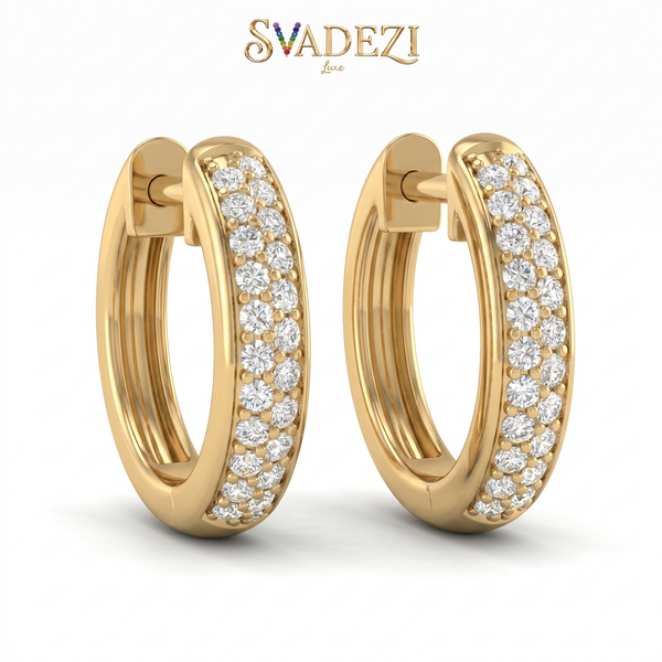 Gilded Petal Diamond Earrings by SVADEZI - yellow