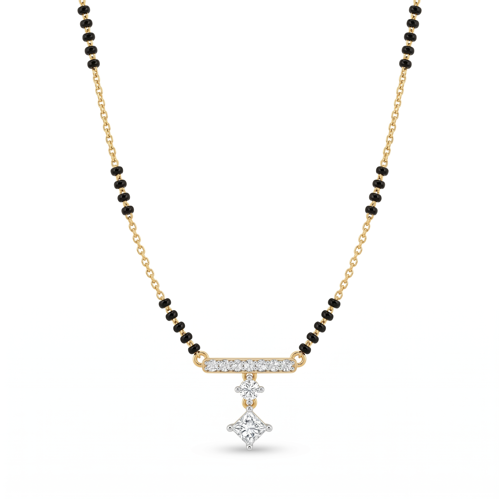 Heavenly Eternity Diamond Mangalsutra by SVADEZI - yellow