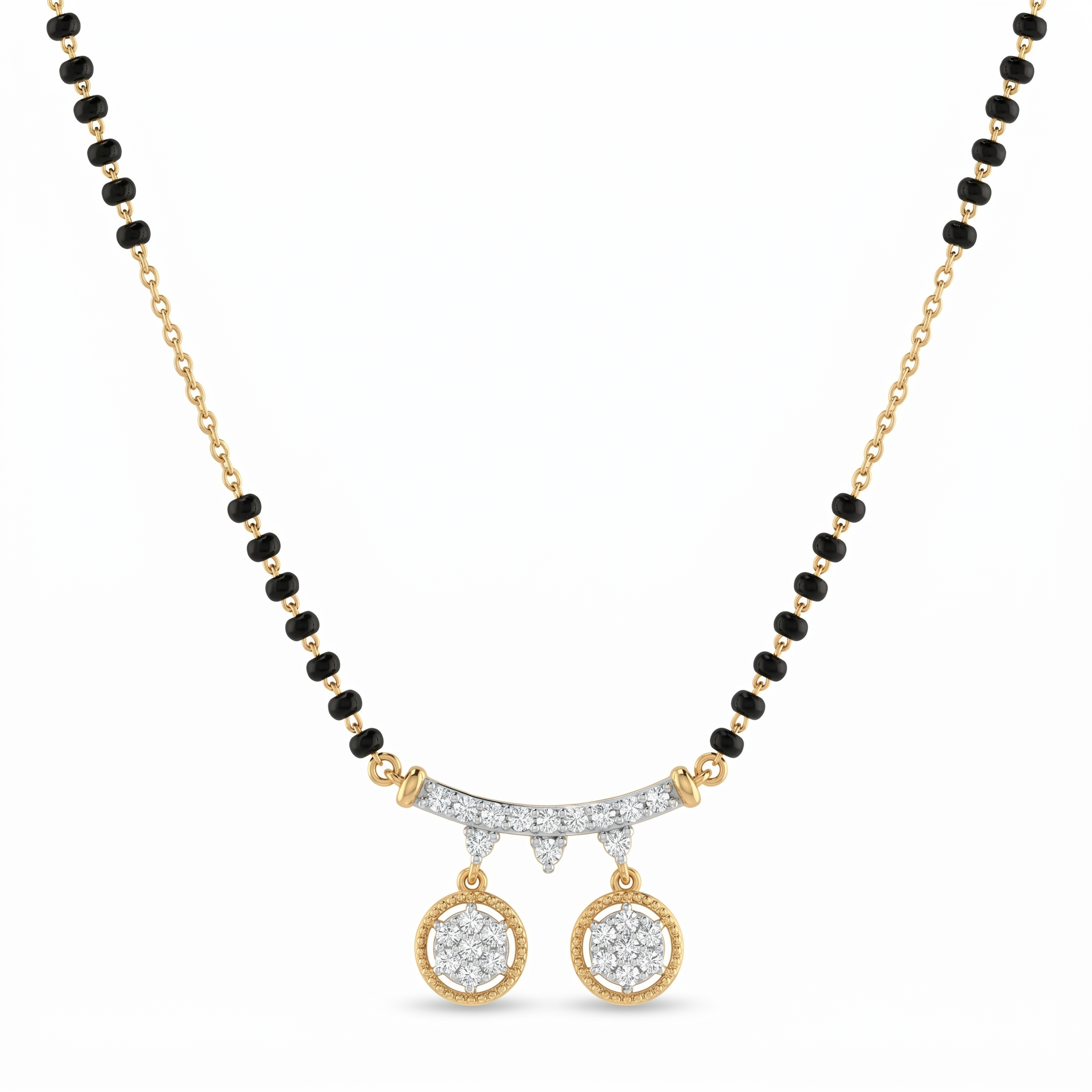 Glistening Spell Diamond Mangalsutra by SVADEZI - yellow