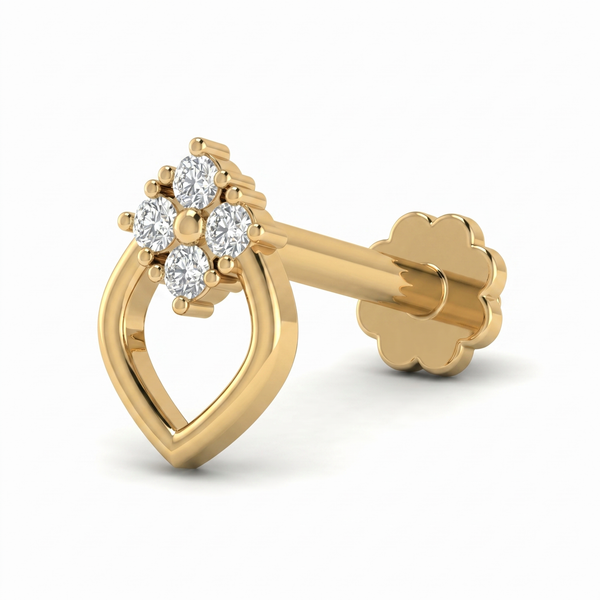 Resplendent Beauty Diamond Nose Pin by SVADEZI - yellow