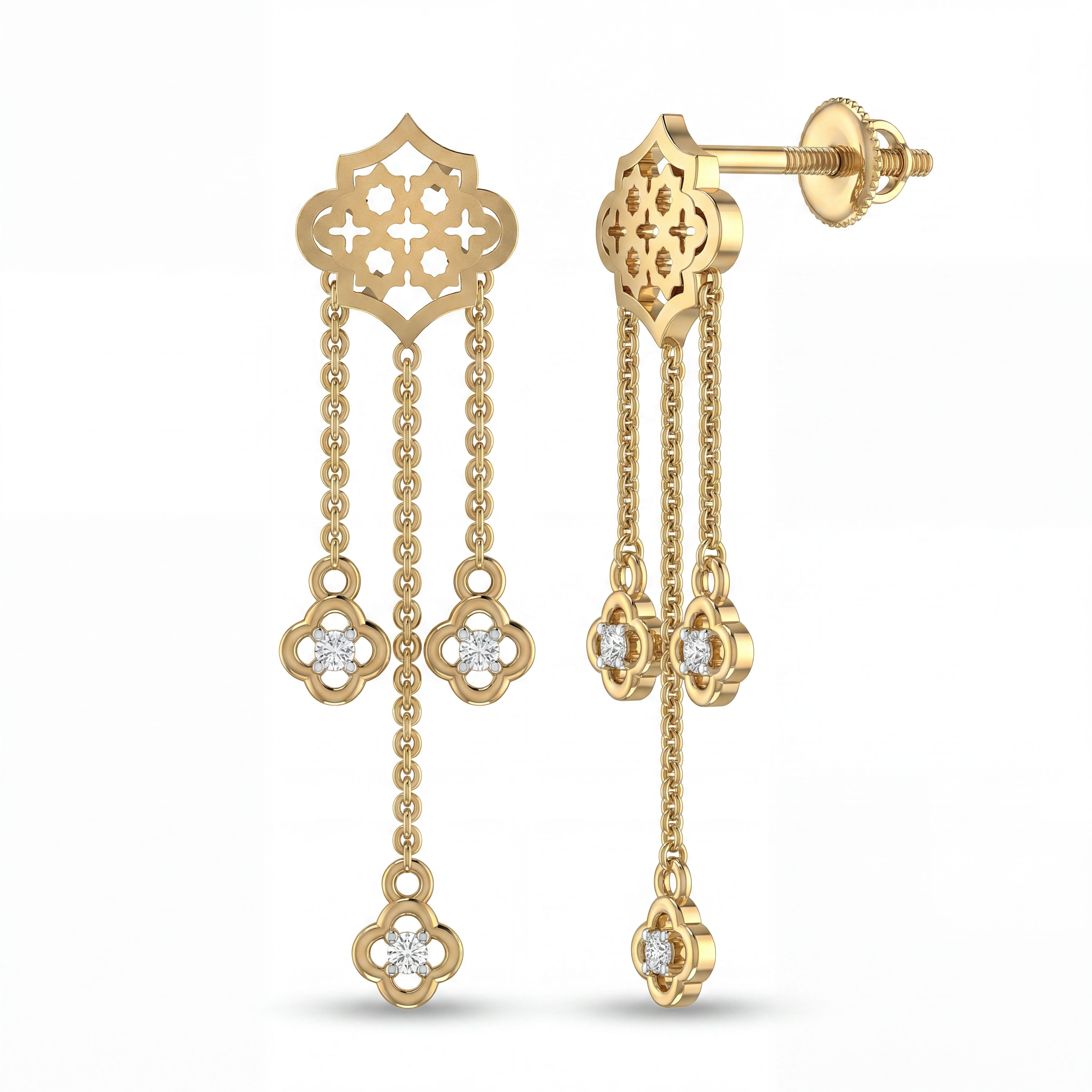 Regal Sonata Diamond Earrings by SVADEZI - yellow