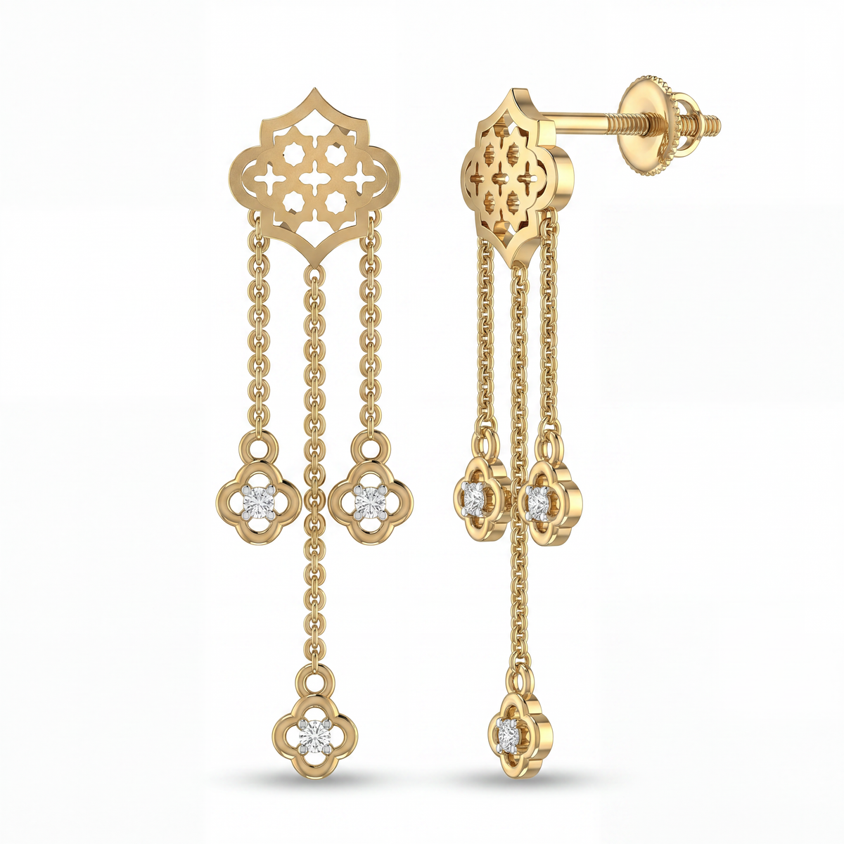 Regal Sonata Diamond Earrings by SVADEZI - yellow