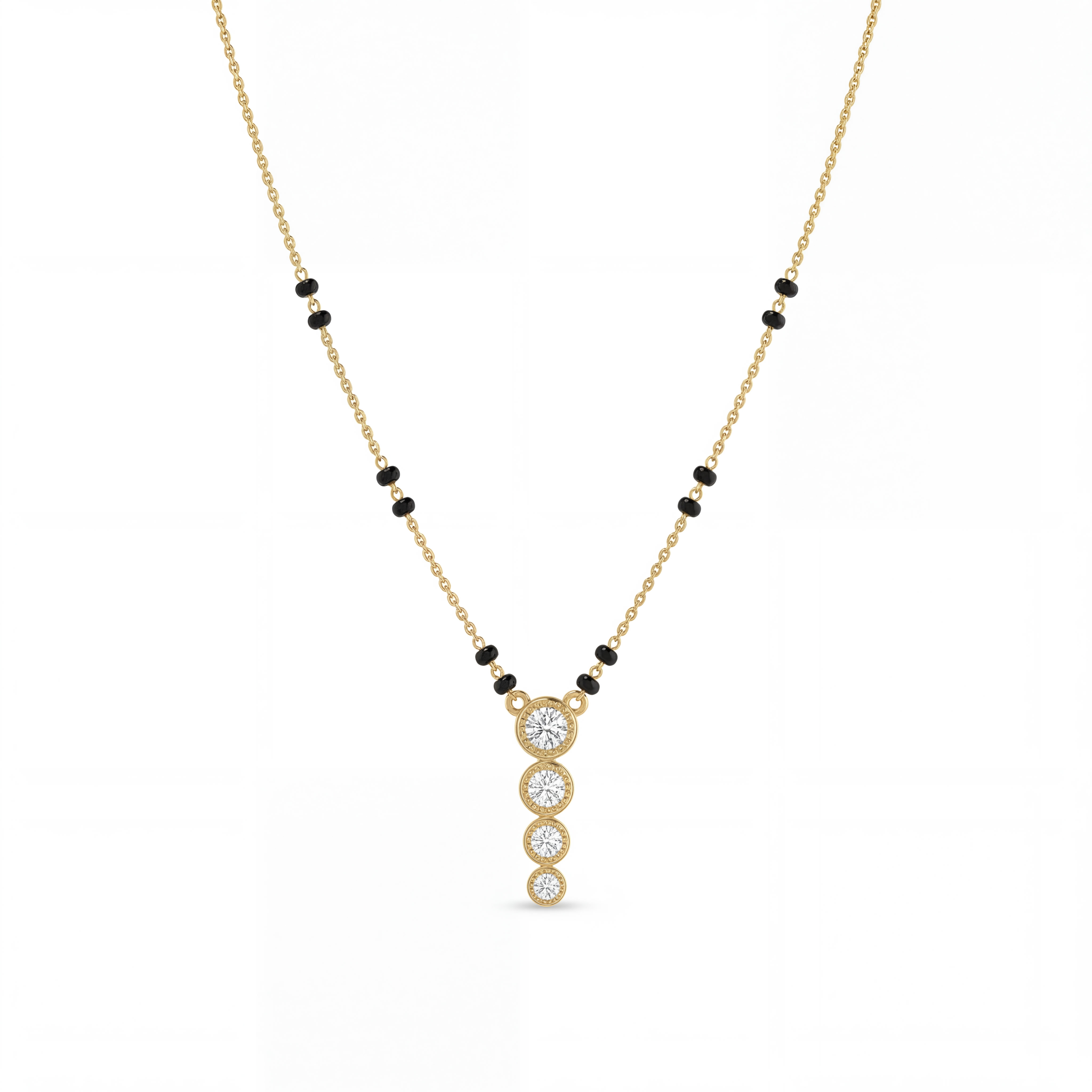 Enthroned Spell Diamond Mangalsutra by SVADEZI - yellow