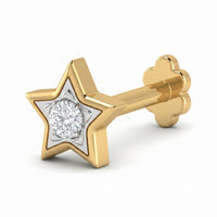 Celestial Mystique Diamond Nose Pin by SVADEZI - yellow