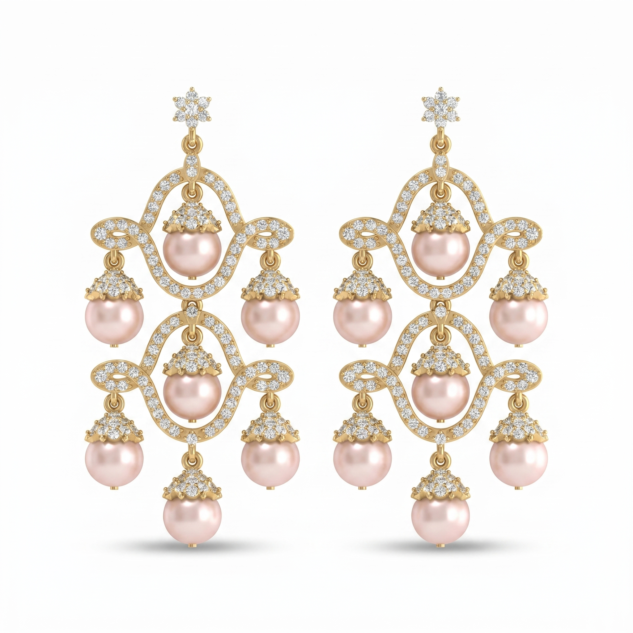 Sacred Brilliance Diamond Earrings by SVADEZI - yellow