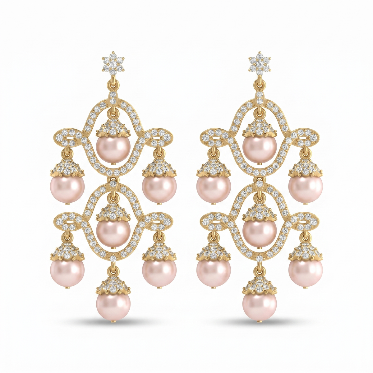 Sacred Brilliance Diamond Earrings by SVADEZI - yellow