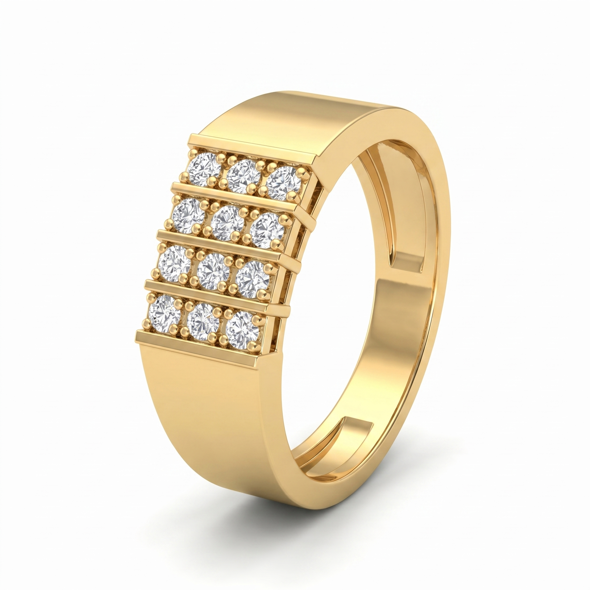 Regal Allure Men's Diamond Ring by SVADEZI - yellow