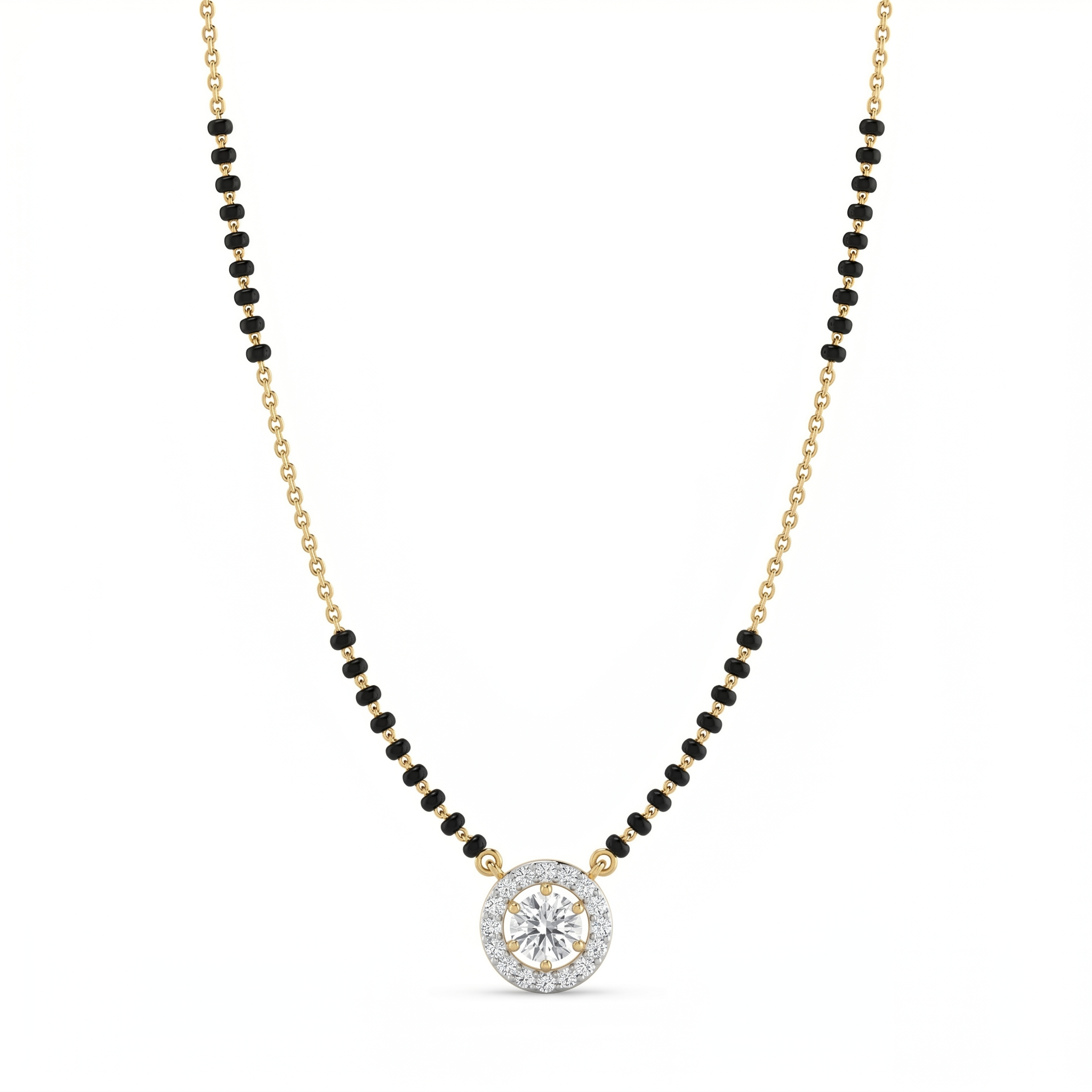 Jewelled Enchantment Diamond Mangalsutra by SVADEZI - yellow