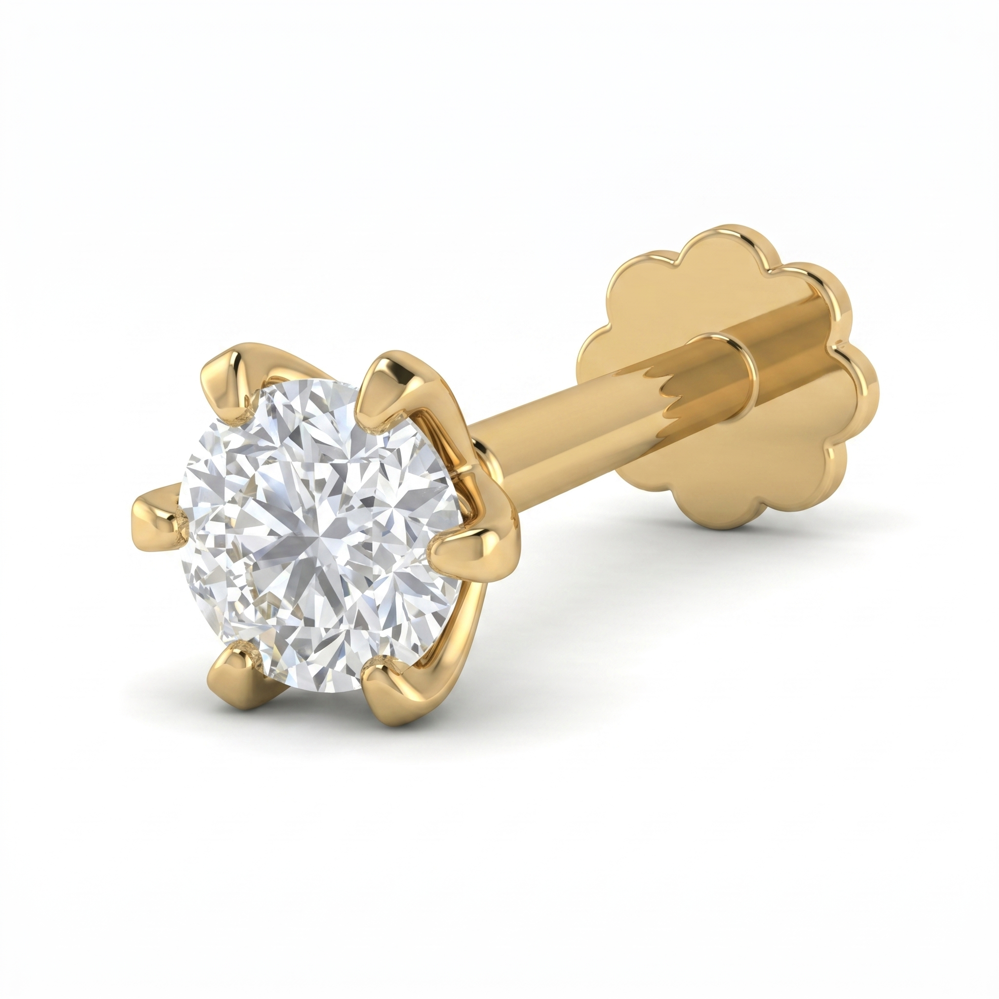 Regal Mystique Diamond Nose Pin by SVADEZI - yellow