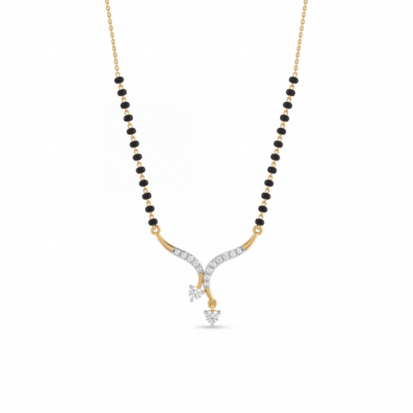Majestic Elegance Diamond Mangalsutra by SVADEZI - yellow