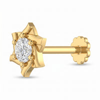 Crowned Embrace Diamond Nose Pin by SVADEZI - yellow