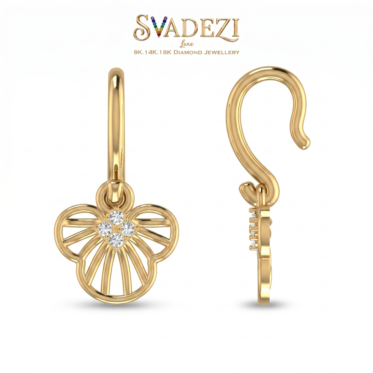 Mystic Elegance Diamond Earrings by SVADEZI - yellow