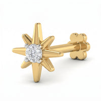 Sparkling Glow Diamond Nose Pin by SVADEZI - yellow