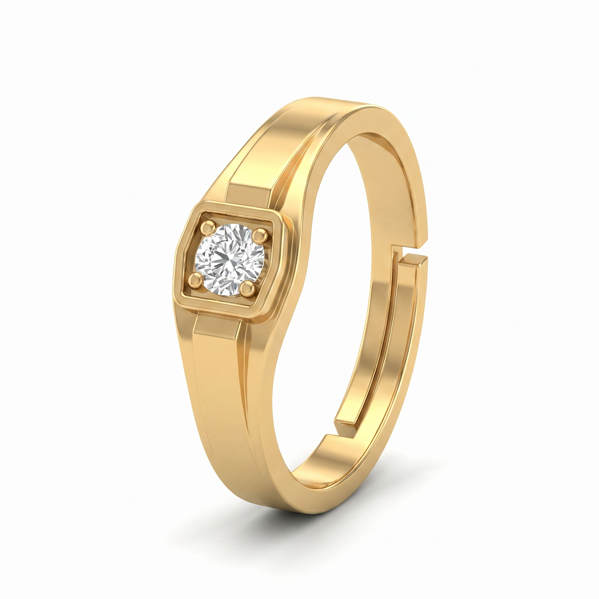 Sovereign Embrace Men's Diamond Ring by SVADEZI - yellow