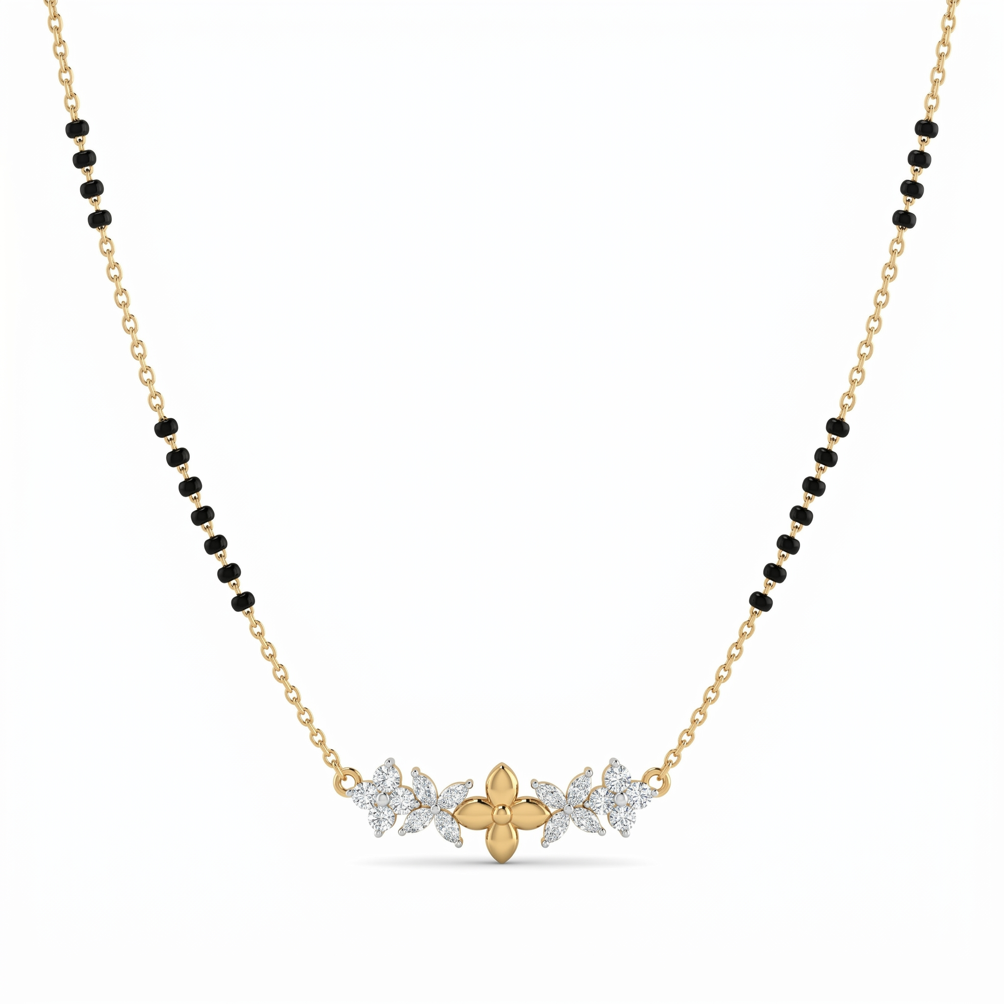 Ornate Embrace Diamond Mangalsutra by SVADEZI - yellow