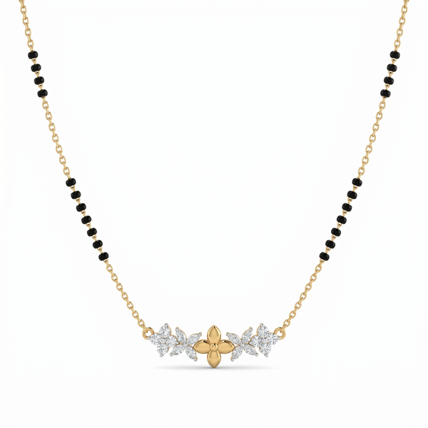 Ornate Embrace Diamond Mangalsutra by SVADEZI - yellow