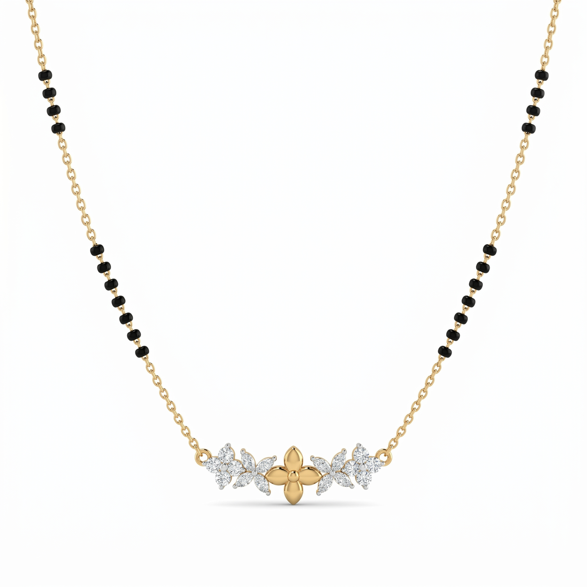 Ornate Embrace Diamond Mangalsutra by SVADEZI - yellow