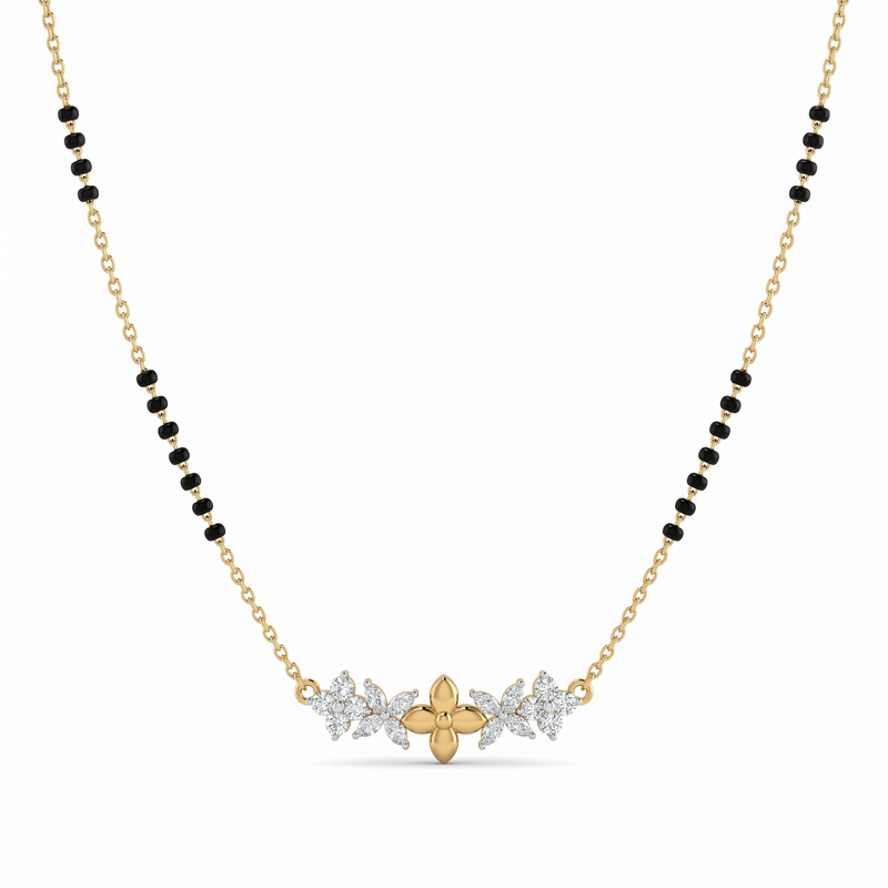 Ornate Embrace Diamond Mangalsutra by SVADEZI