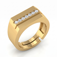 Gilded Radiance Men's Diamond Ring by SVADEZI - yellow