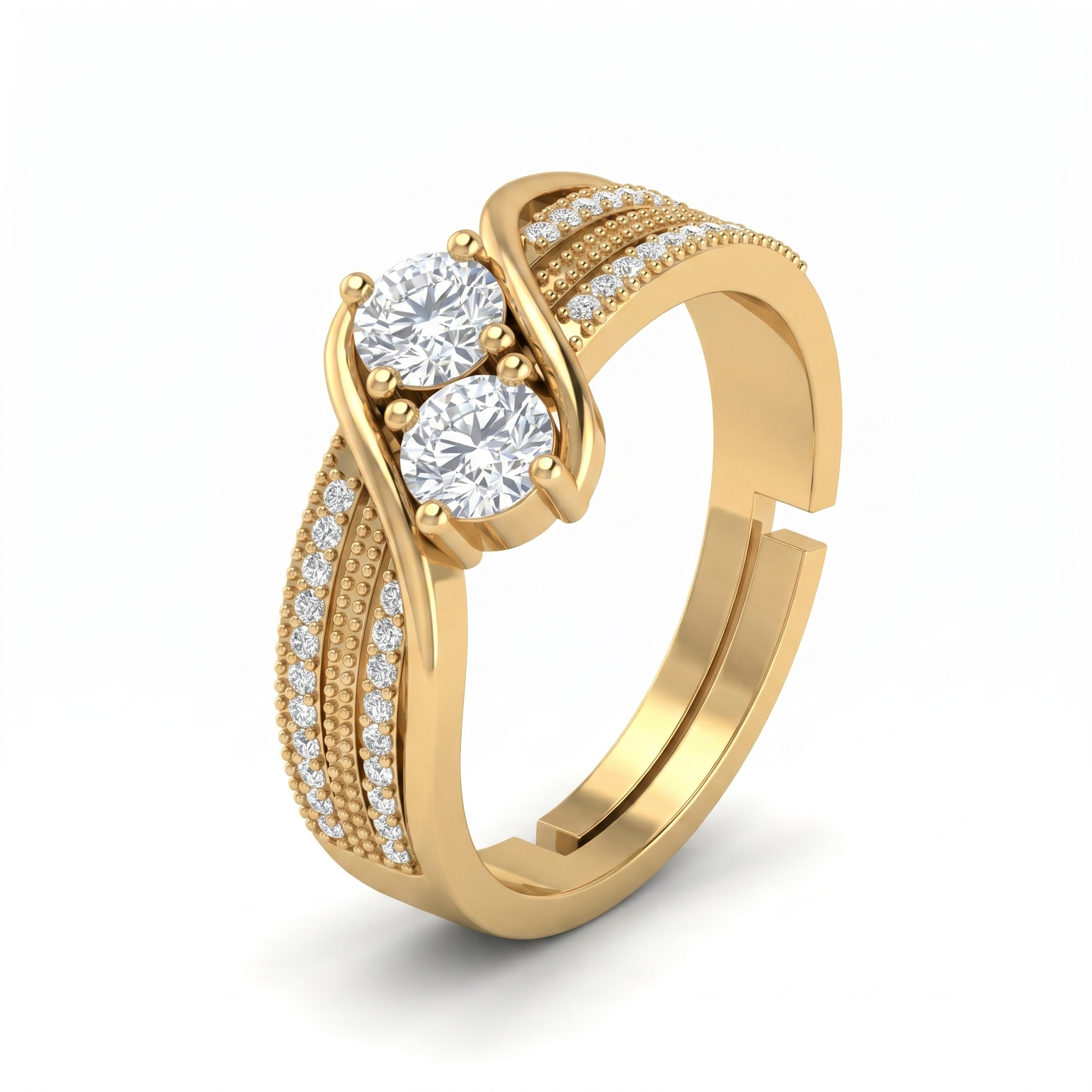 Cascading Petal Diamond Ring by SVADEZI - yellow