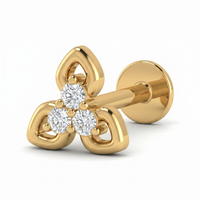 Solstice Petal Diamond Nose Pin by SVADEZI - yellow