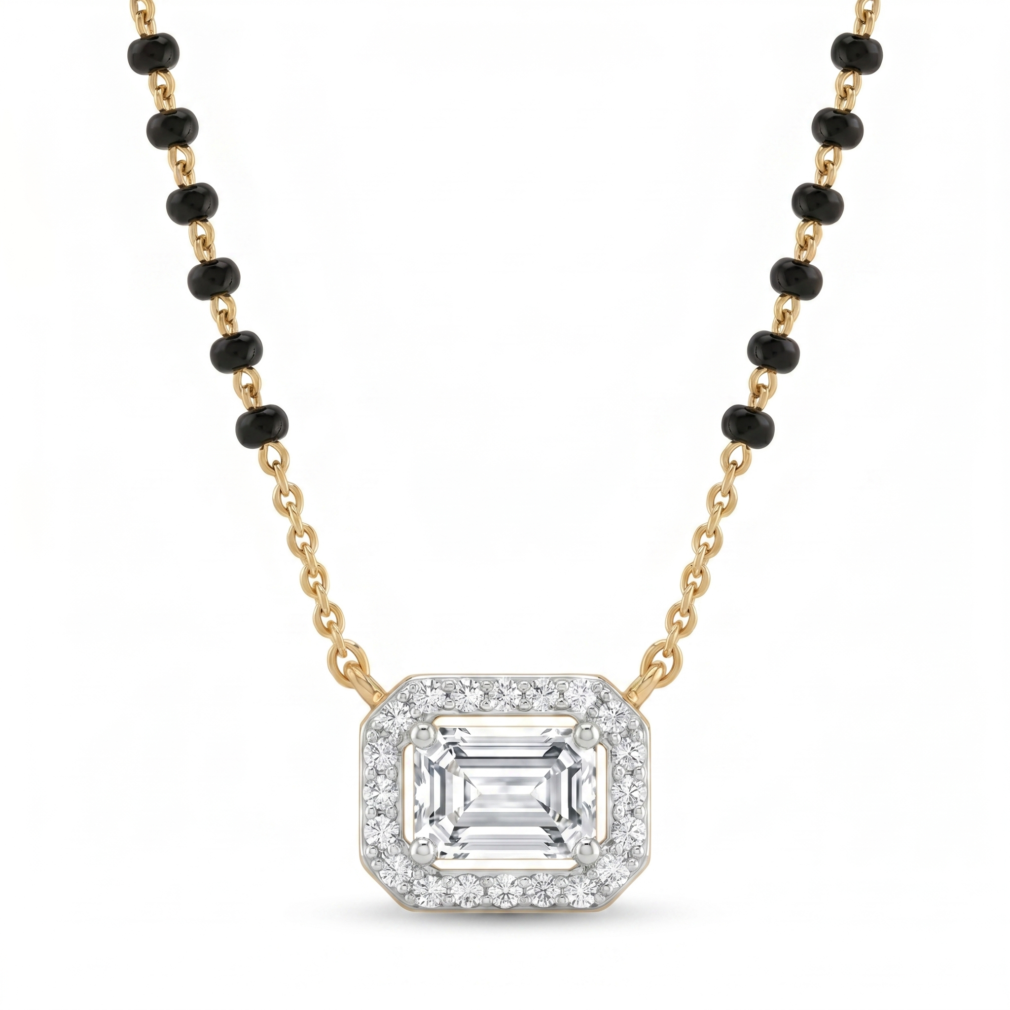 Regal Glow Diamond Mangalsutra by SVADEZI - yellow