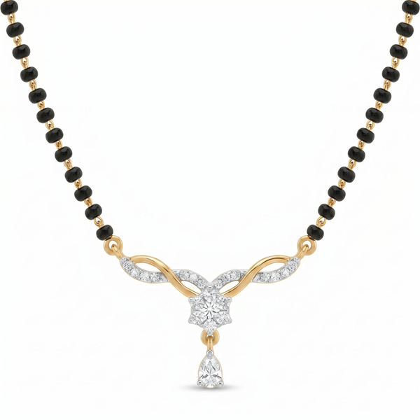 Glowing Mystique Diamond Mangalsutra by SVADEZI - yellow