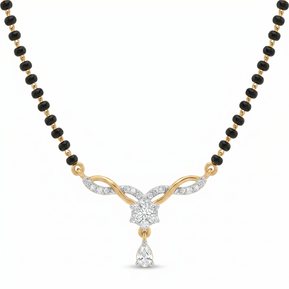 Glowing Mystique Diamond Mangalsutra by SVADEZI - yellow