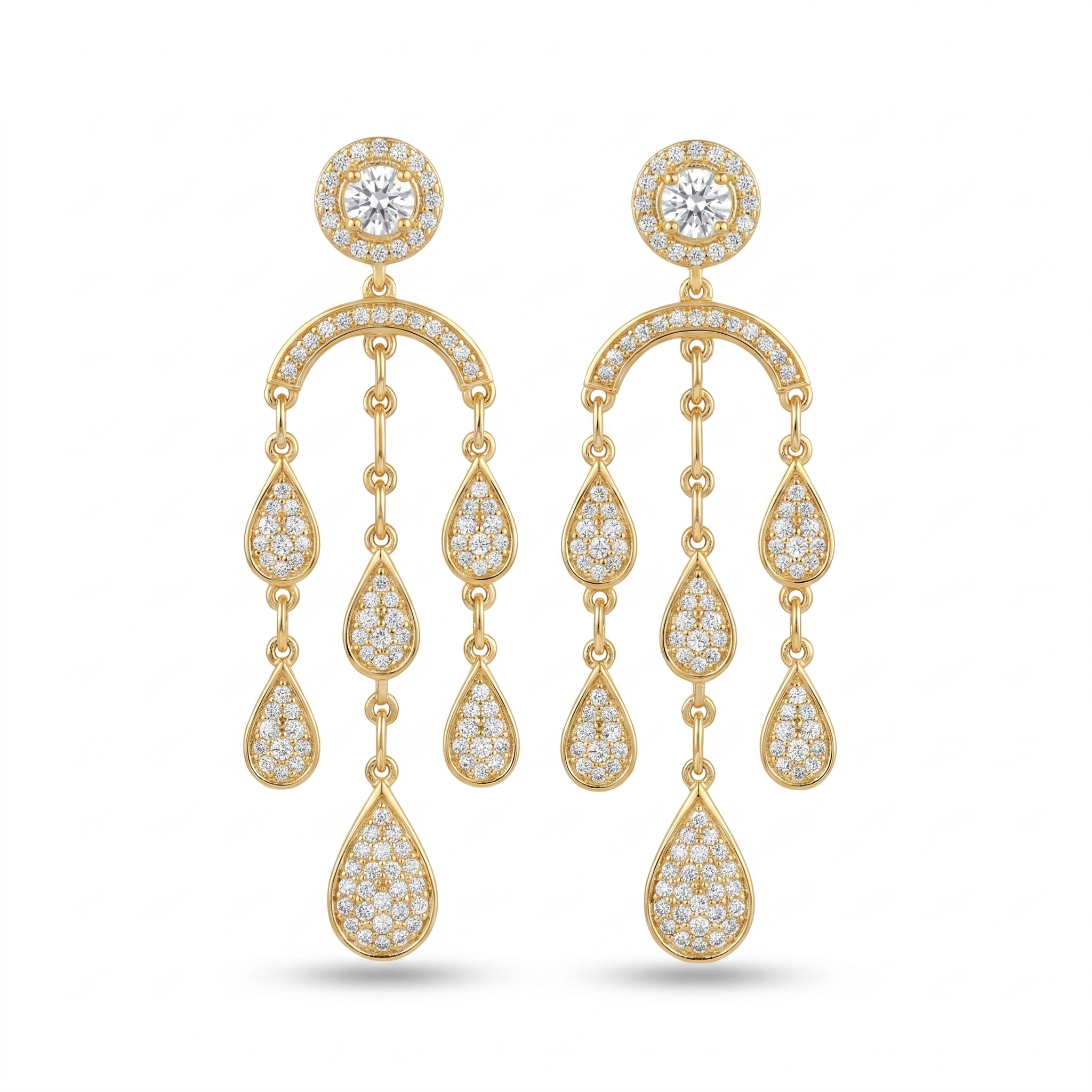 Gilded Lustre Diamond Earrings by SVADEZI - yellow