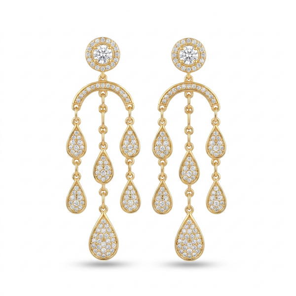 Gilded Lustre Diamond Earrings by SVADEZI - yellow