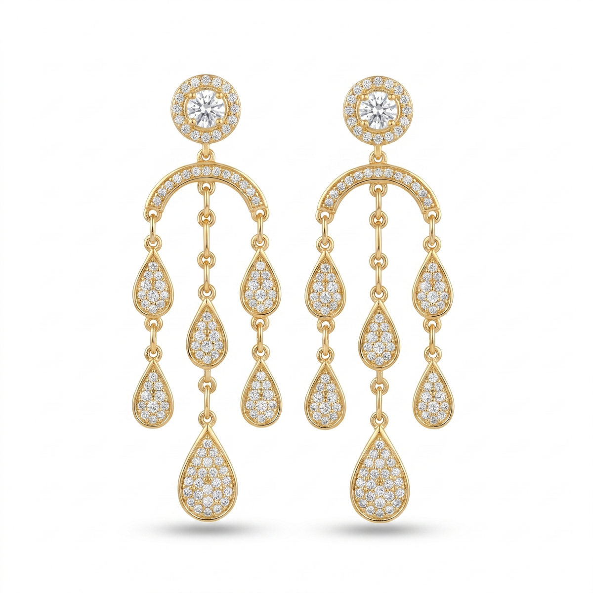 Gilded Lustre Diamond Earrings by SVADEZI - yellow